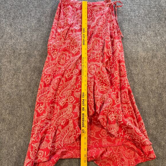 Universal Threads XS Skirt Red White Cotton Rayon Blend Midi Casual Wrap Ruffles - Picture 8 of 8